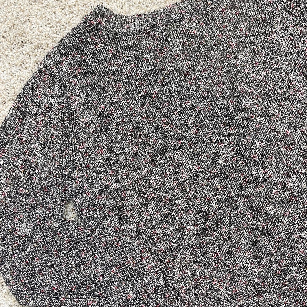 Sam Edelman Slub V-Neck Top Long Sleeve Pullover Hi-Low Rib Sweater Gray Small - Picture 6 of 11